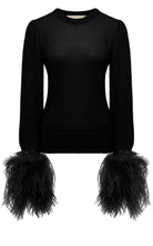 Gucci Feather Cuff Crew Sweater - Runway Catalog