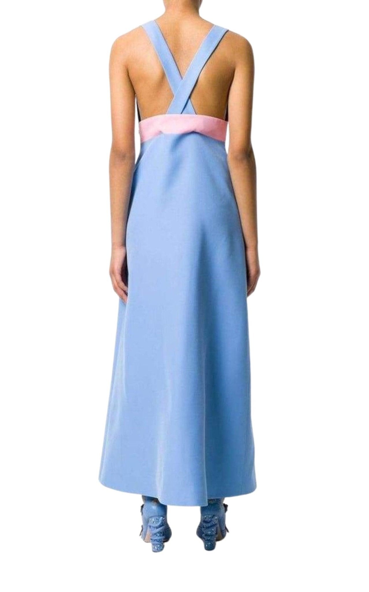 Gucci Floor-Length Bow Detail with V Neck Gown - Runway Catalog