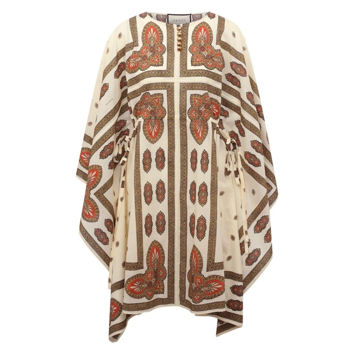 Gucci Midi-Kaftan-Kleid aus Baumwolle mit Blumenprint – Runway-Katalog