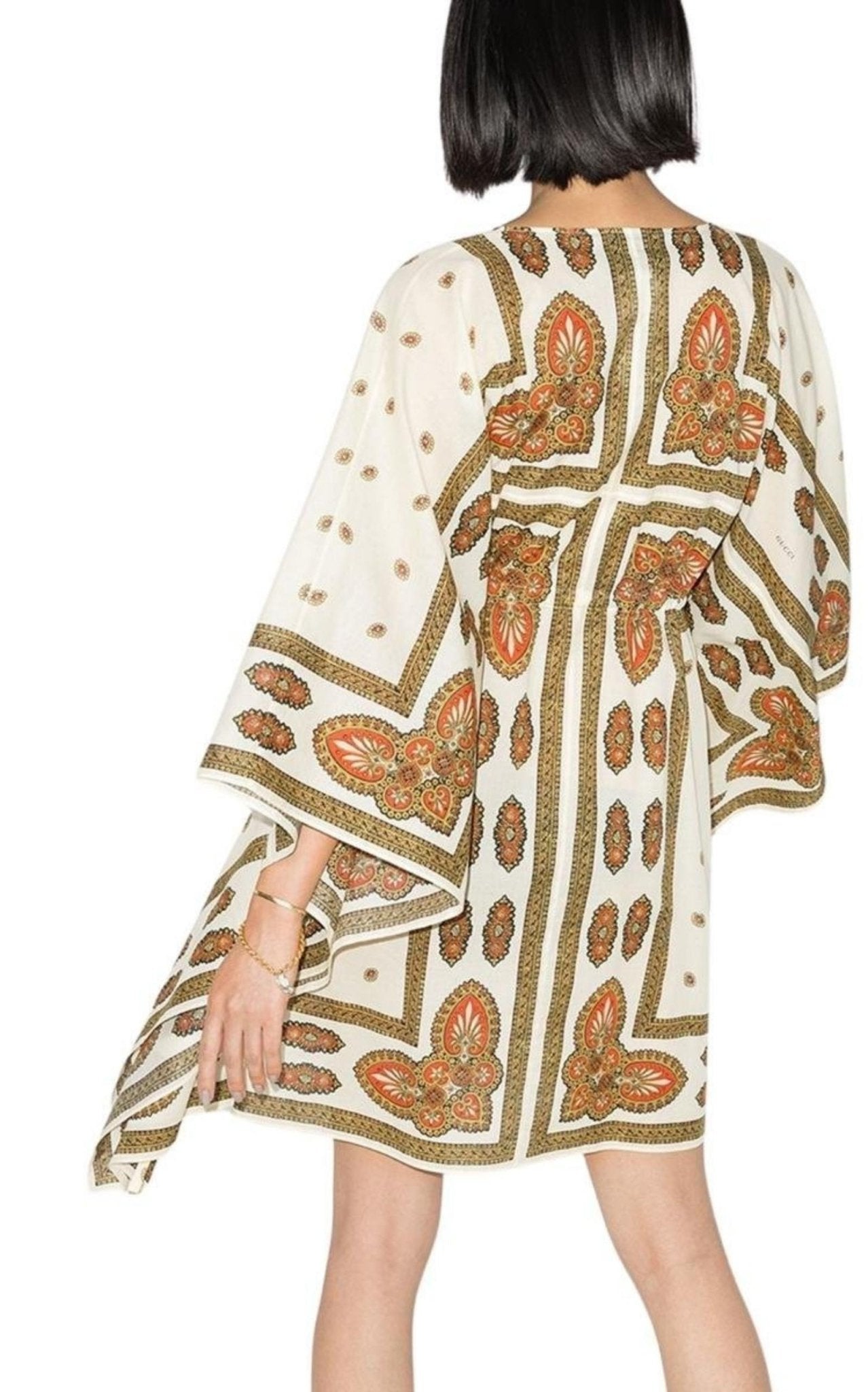 Gucci Floral Cotton Printed Midi Kaftan Dress