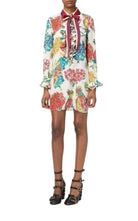 Gucci Floral Print Ruffle Trim Shirt Dress - Runway Catalog