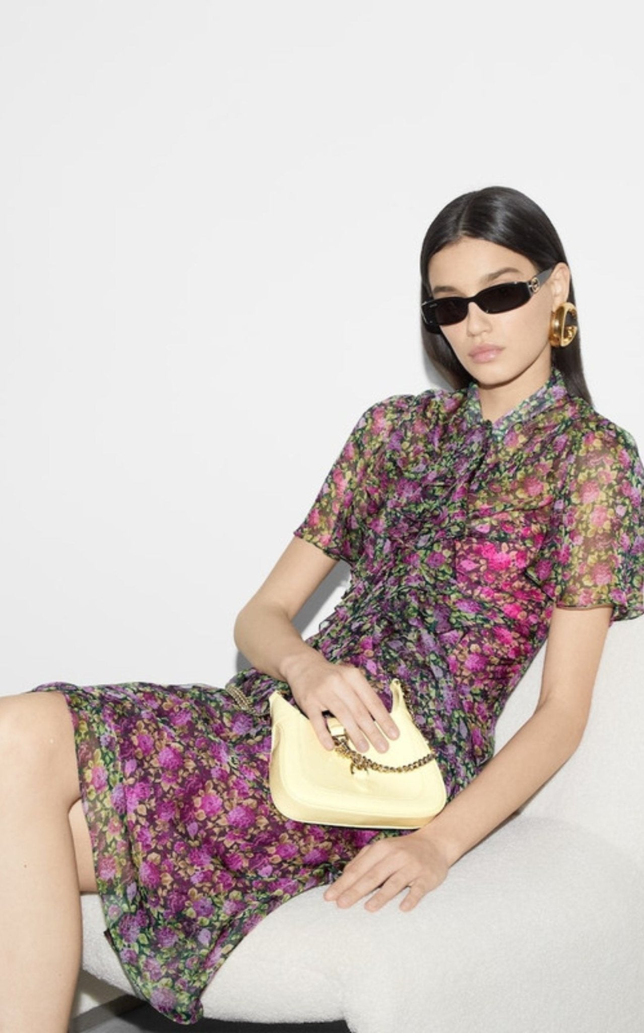 Gucci Floral Print Silk Evening Dress - Runway Catalog