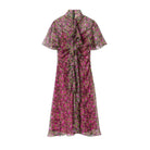 Gucci Floral Print Silk Evening Dress with Ruffle Detail - Runway Catalog