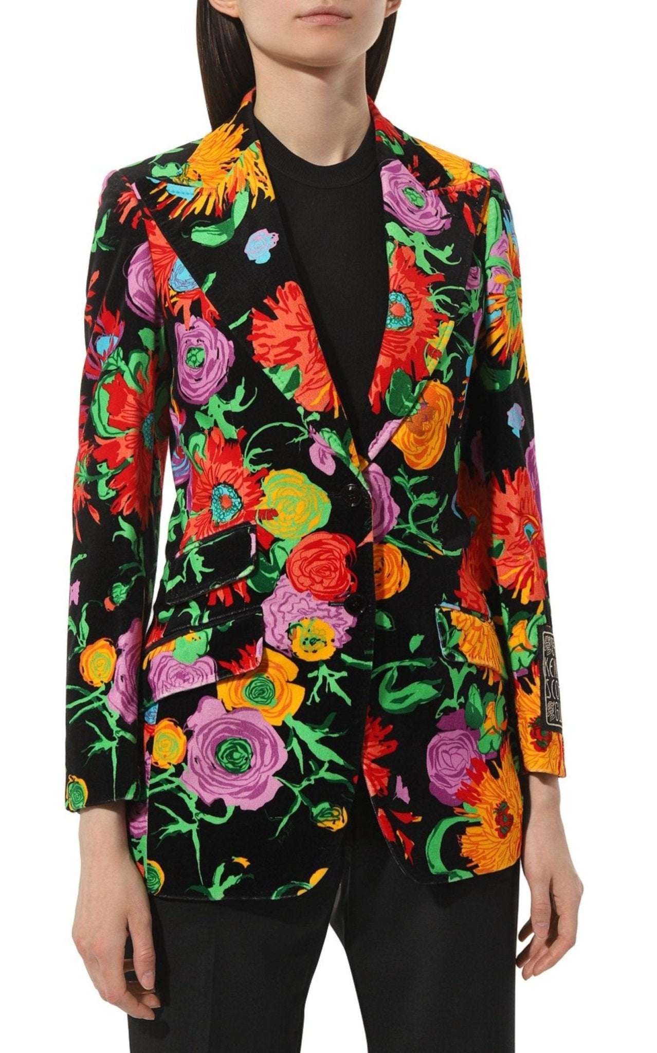 Gucci Floral Print Velvet Blazer - Runway Catalog