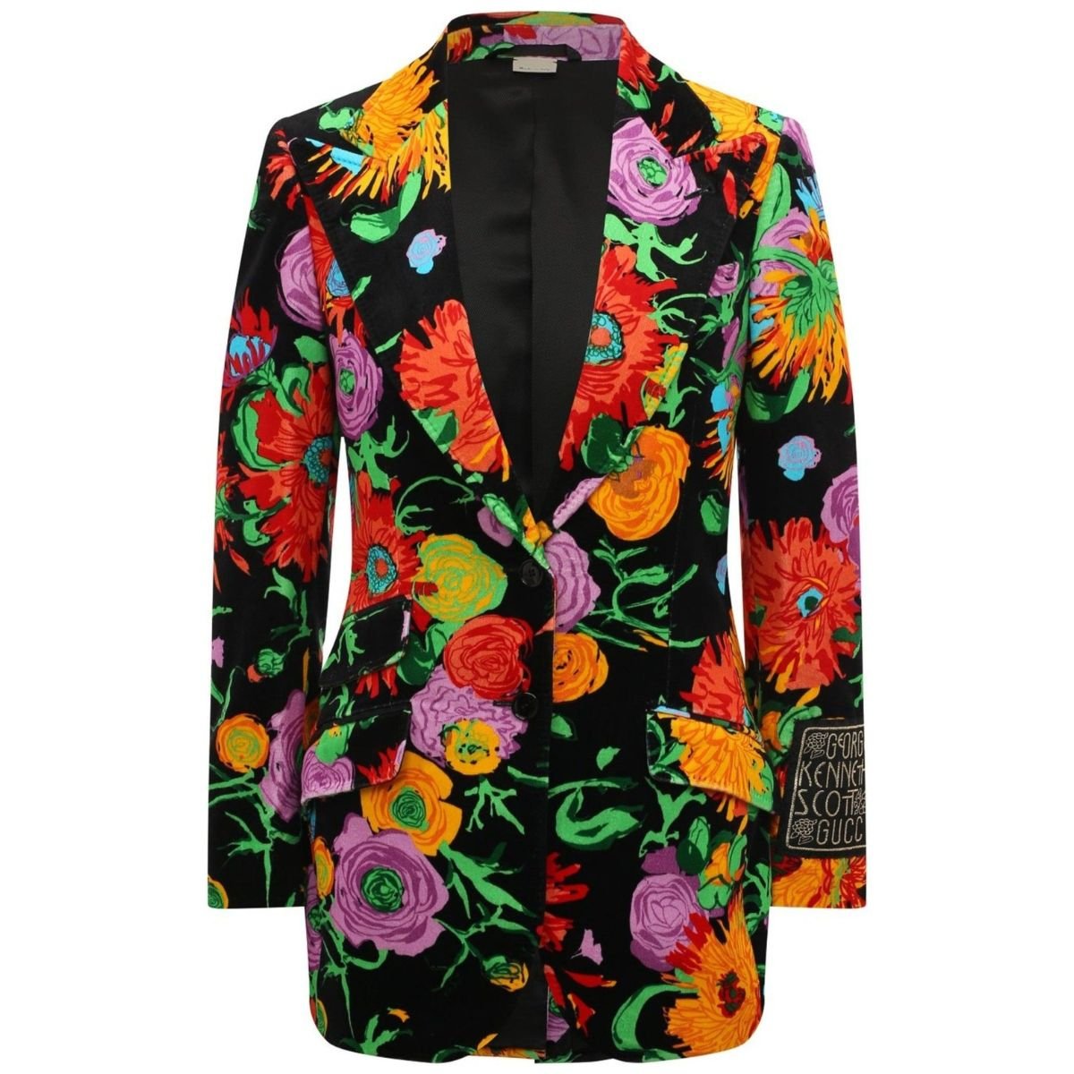 Gucci Floral Print Velvet Blazer - Runway Catalog