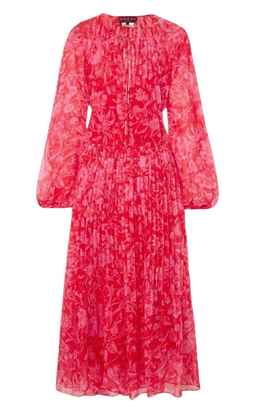 chinese dress ladies Gucci Floral Silk Maxi Dress – Runway Catalog