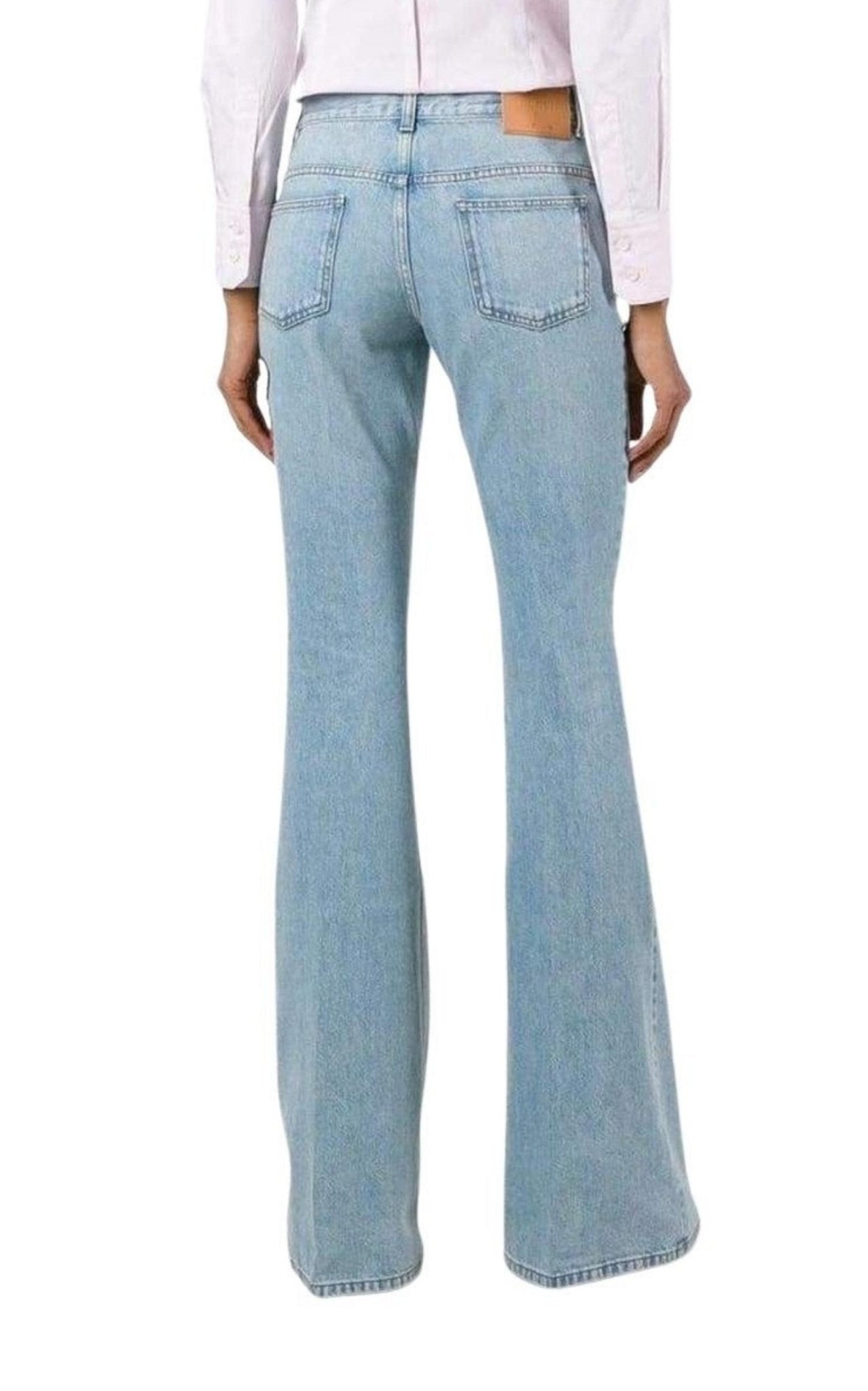 Gucci Fly Embroidered Flared Cotton Jeans