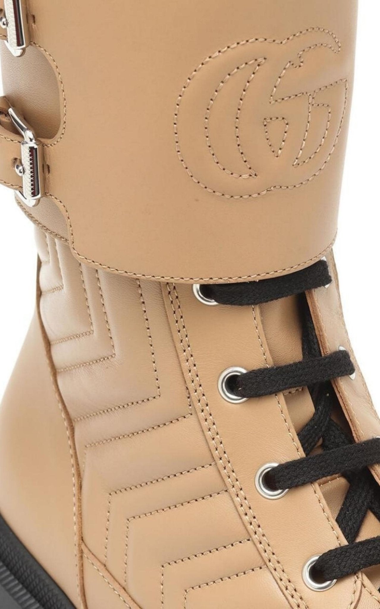 Gucci Frances Leather Combat Boots
