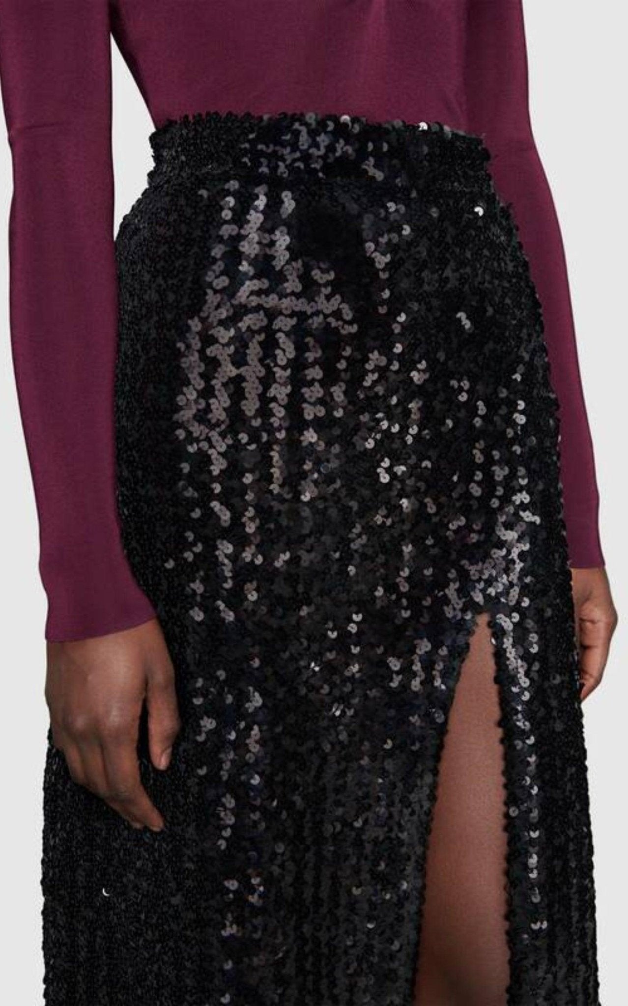 Gucci Front Slit Sequin Embroidered Skirt - Runway Catalog