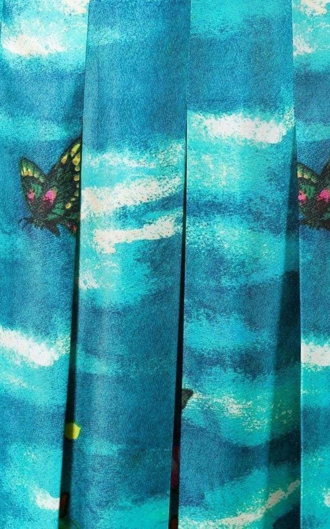 Gucci Garden Print Pleated Silk Skirt - Runway Catalog