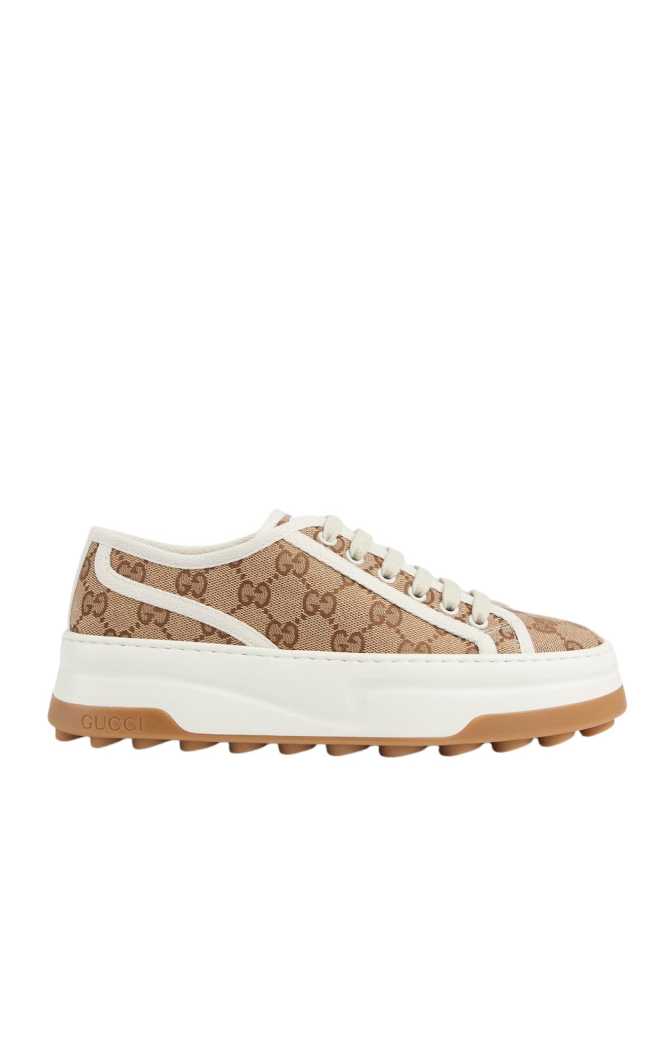 Gucci GG canvas platform sneakers beige
