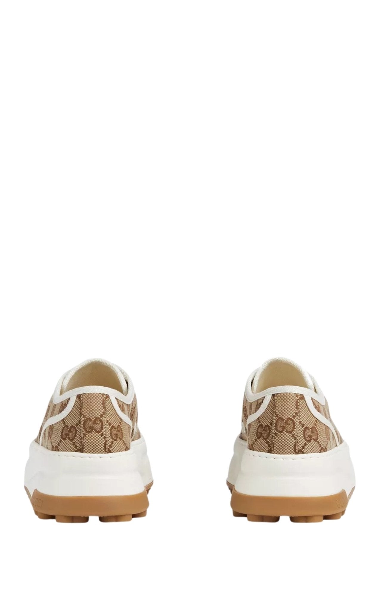 Gucci GG canvas platform sneakers angled view