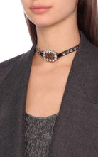 Gucci GG Crystal - embellished Leather Choker - Runway Catalog