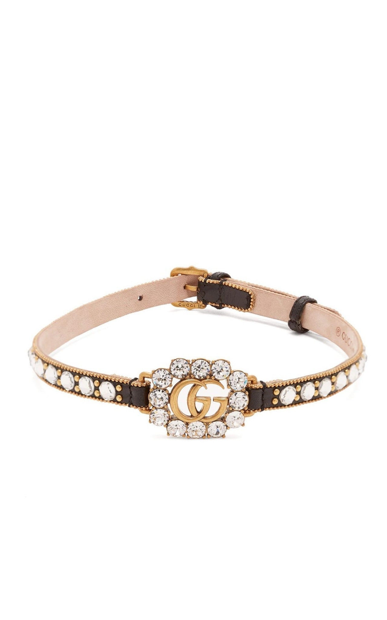 Gucci Gucci GG Crystal-Embellished Leather Choker – Runway Catalog
