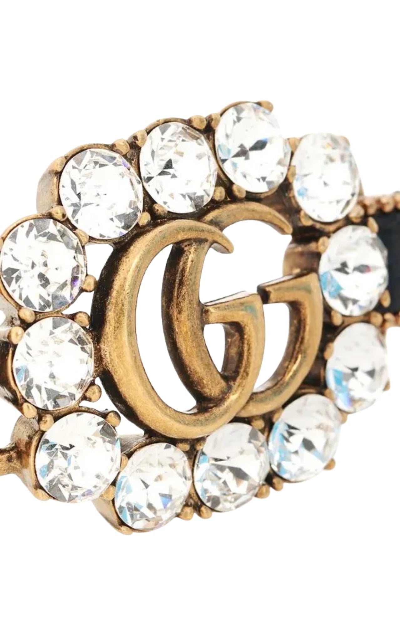 Gucci Gucci GG Crystal-Embellished Leather Choker