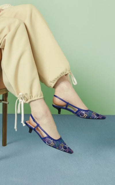 Gucci GG Crystal Slingback Heels 30mm - Runway Catalog