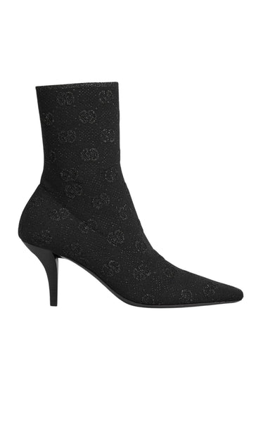 Gucci Black GG Technical Knit Ankle Boots display picture 1