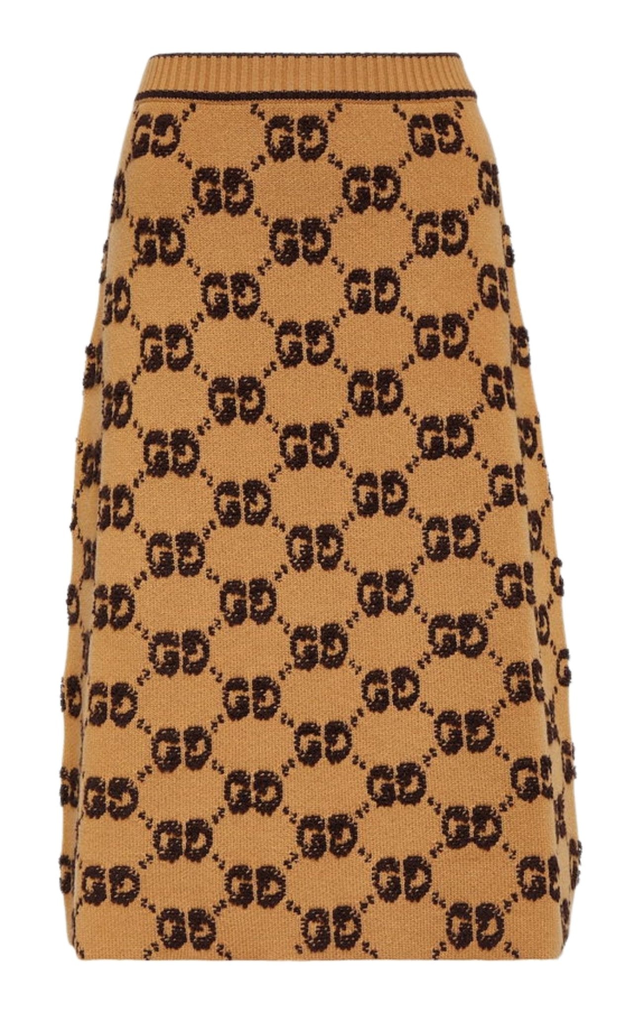 Gucci GG Logo Jacquard Wool Bouclé Midi Skirt