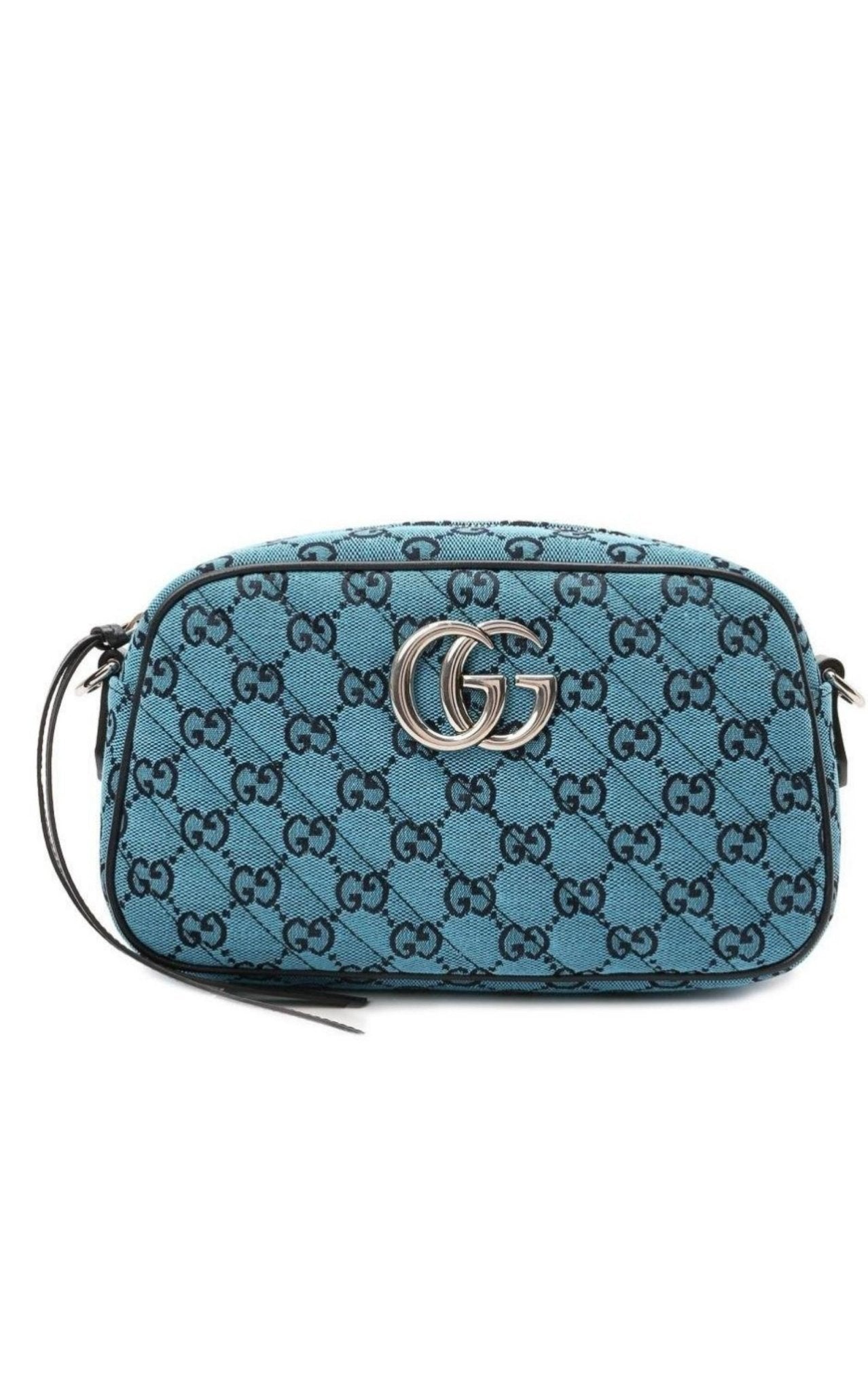 Gucci GG Marmont Quilted Crossbody Bag in Blue - Runway Catalog