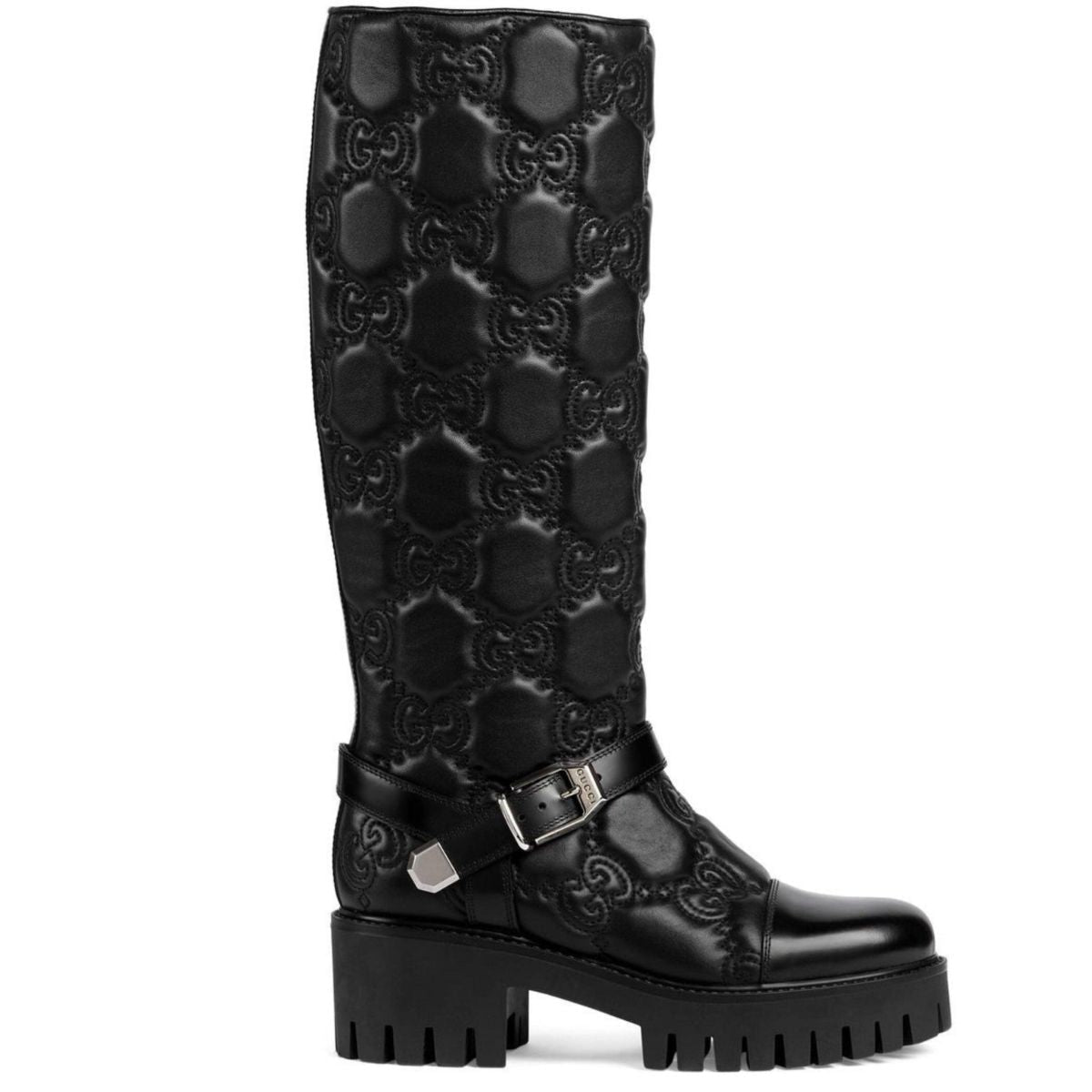 Gucci GG Matelassé Lug Sole Boots - Runway Catalog