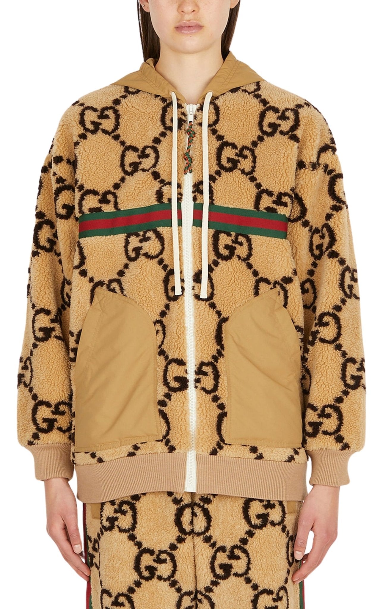Gucci Gg-pattern Fleece Jacket - Runway Catalog