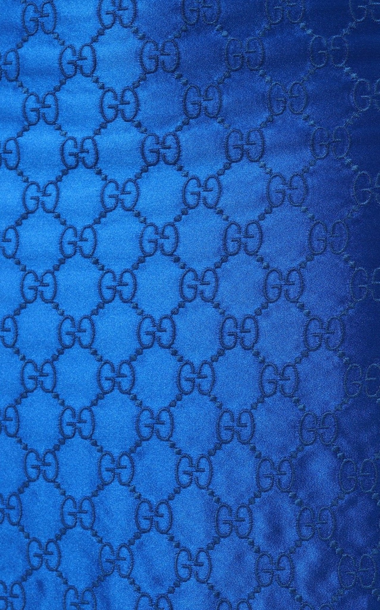 Gucci Gg Supreme Blue Silk Skirt