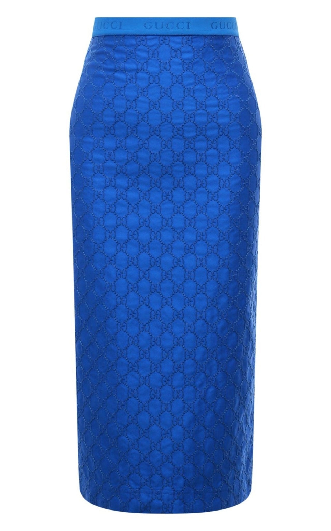 Gucci Gg Supreme Blue Silk Skirt - Runway Catalog