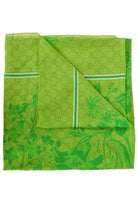 Gucci green GG Supreme floral print silk scarf carré