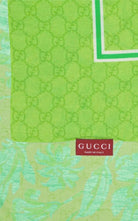 Gucci green GG Supreme floral print silk scarf carré