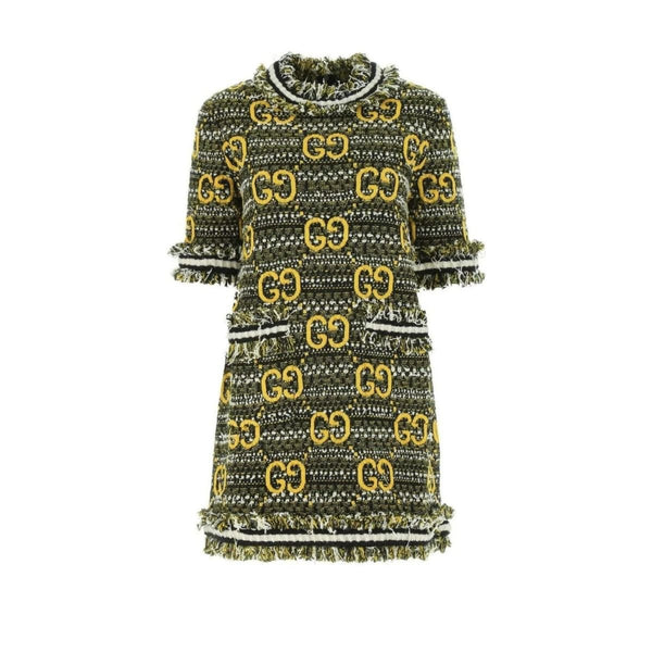 green emerald velvet dress Gucci GG Tweed and Lame Dress green emerald velvet dress Gucci GG Tweed and Lame Dress