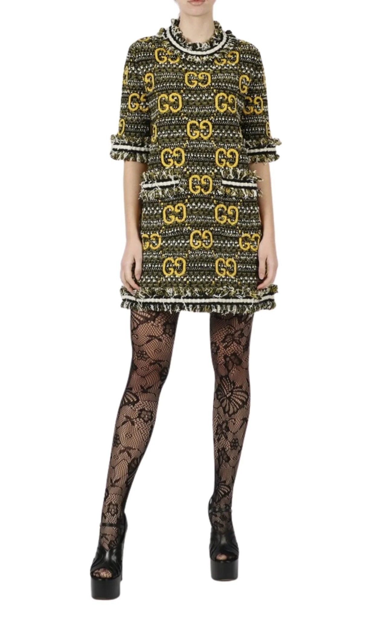 Gucci GG Tweed Lamé Mini Dress