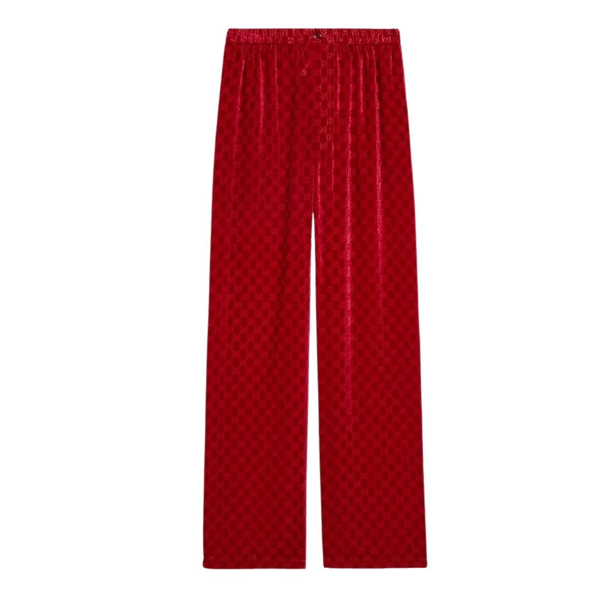 Gucci GG Velvet Devoré Wide - Leg Pants - Runway Catalog