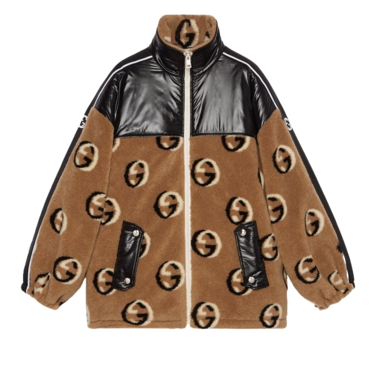 Gucci GG Wool Fleece Jacquard Zip Jacket