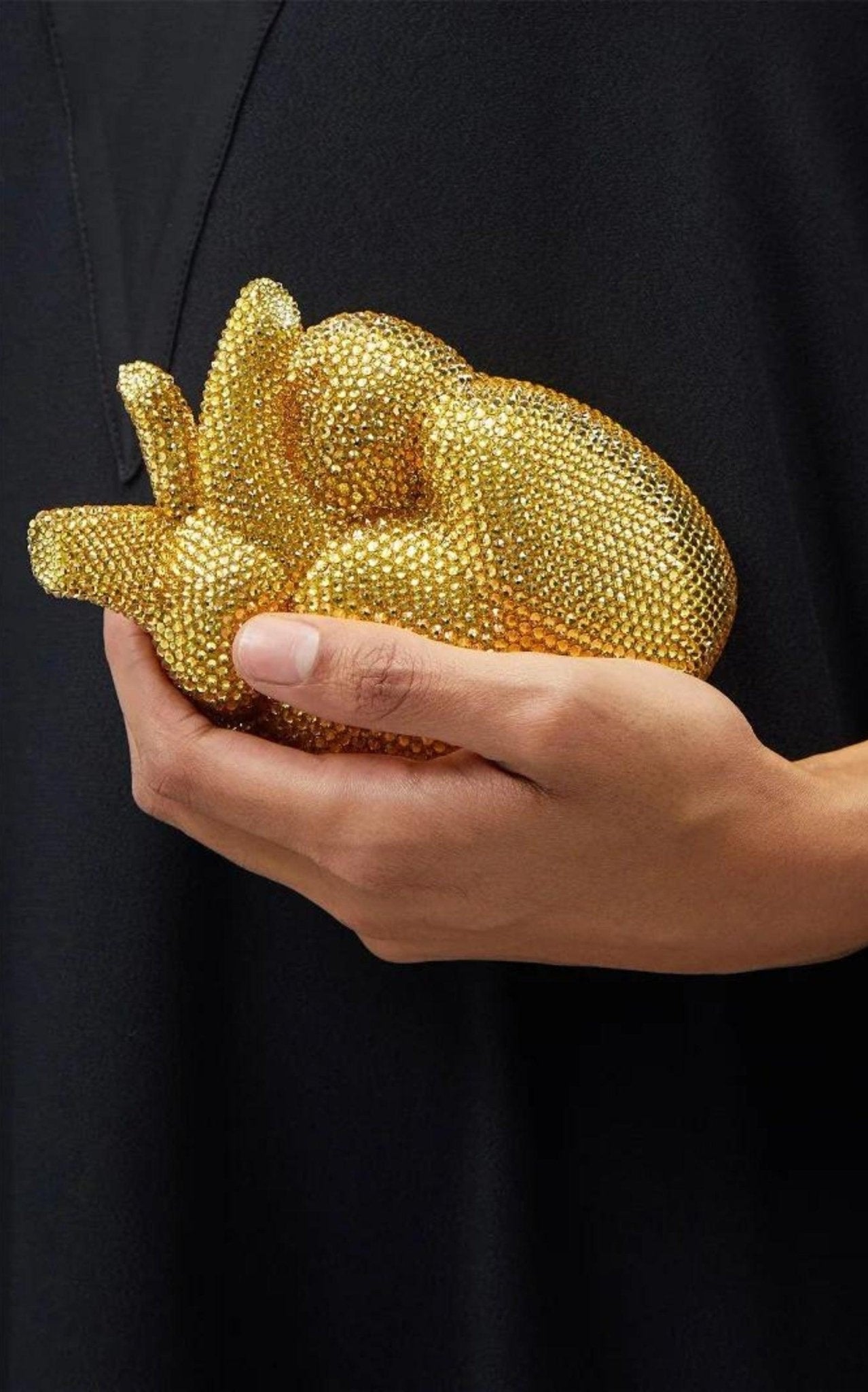 Gucci Gold Broadway Heart Crystal - Embellished Clutch Bag - Runway Catalog