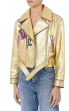 Gucci Gold Leather Short Biker Jacket - Runway Catalog