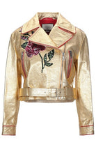 Gucci Gold Leather Short Biker Jacket - Runway Catalog