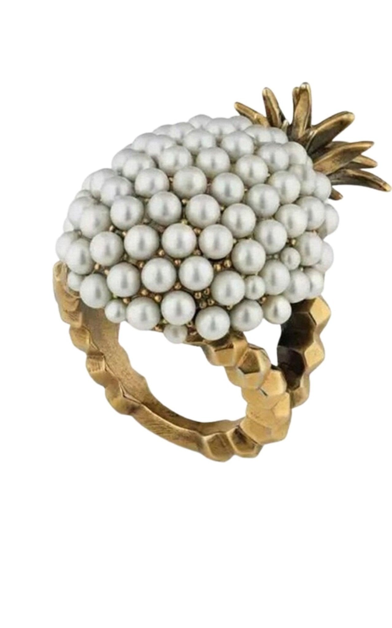 GUCCI パイナップルリング Gucci Gold Pearl Pineapple Ring