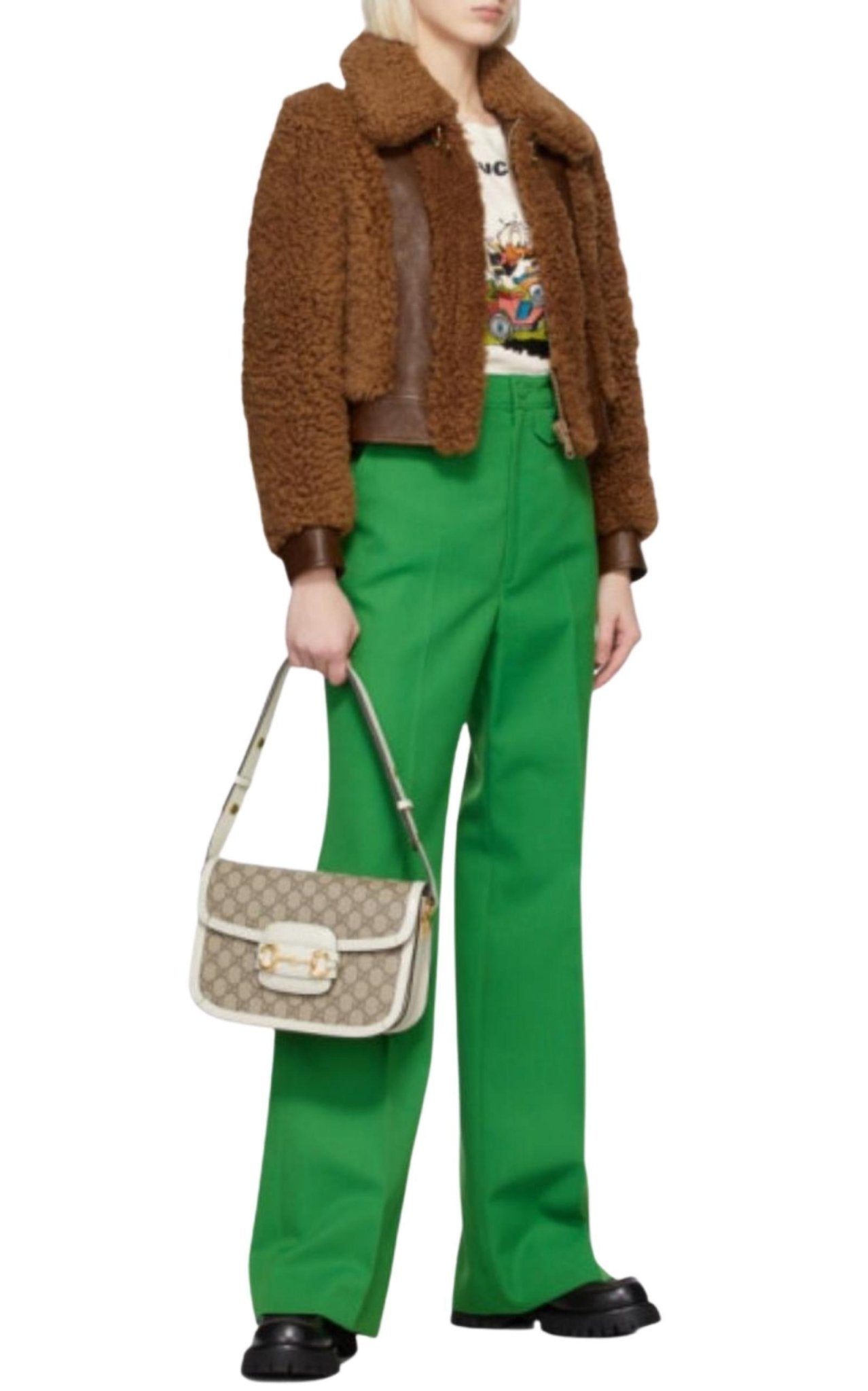 Gucci Gucci Curly Shearling & Lambskin Jacket in Chestnut - Runway Catalog