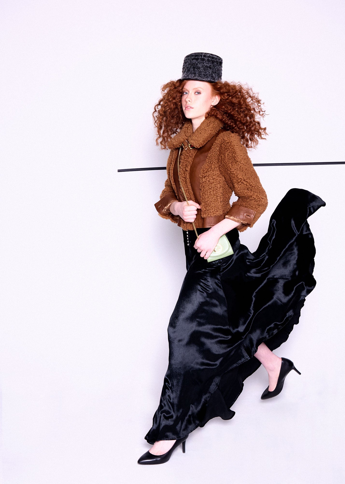 Gucci Gucci Curly Shearling & Lambskin Jacket in Chestnut - Runway
