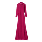 Gucci Gucci Fuchsia Silk Maxi Shirt Dress - Runway Catalog