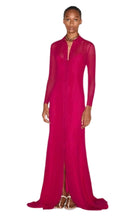 Robe chemise longue en soie fuchsia Gucci Gucci - Catalogue défilé