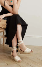 Gucci Gucci Interlocking G Platform Espadrilles in Ivory Canvas Ribbon Tie - Runway Catalog