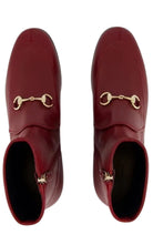Gucci Gucci Jordaan Burgundy Leather Ankle Boots