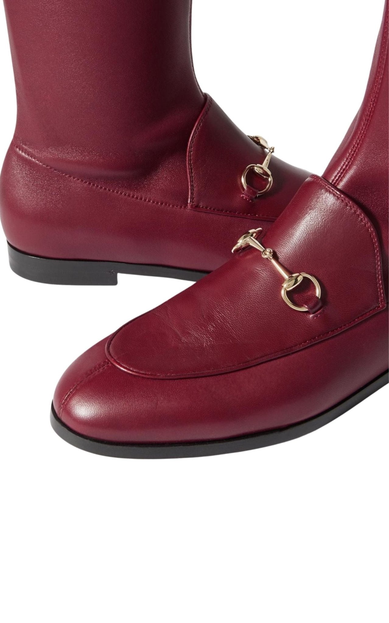 Gucci Gucci Jordaan Burgundy Leather Ankle Boots