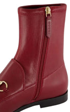 Gucci Gucci Jordaan Burgundy Leather Ankle Boots