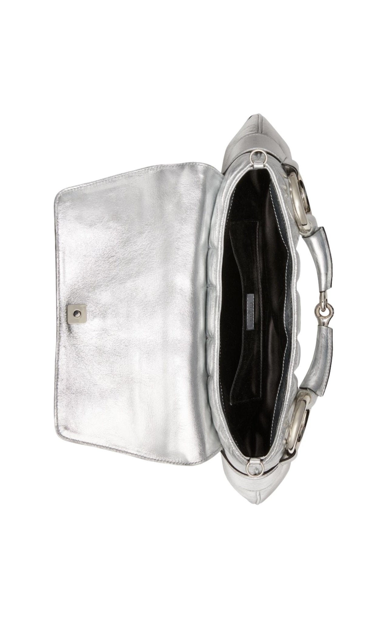 Gucci Silver Horsebit Shoulder Bag - Runway Catalog