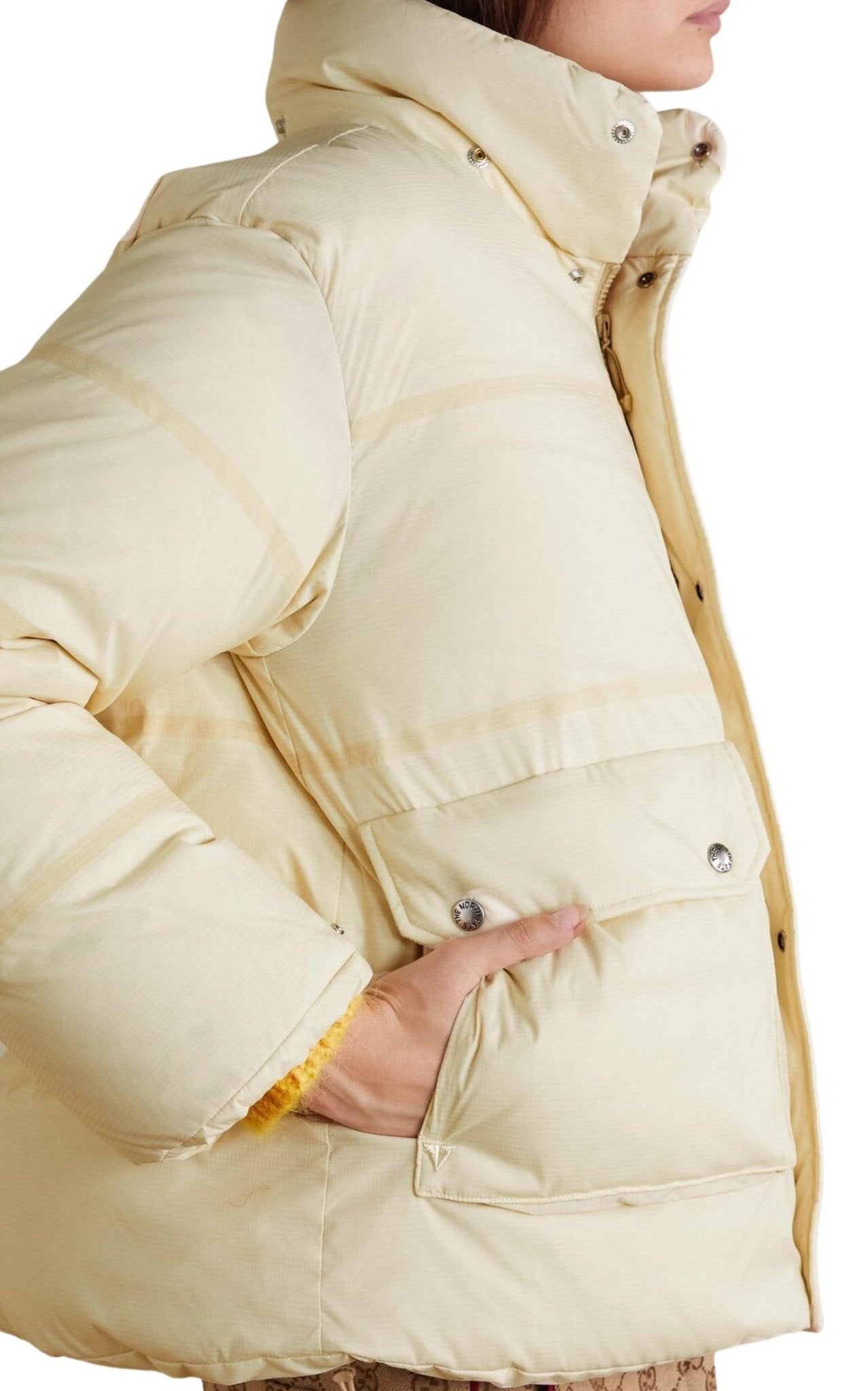 Gucci x The North Face Down Coat Cream