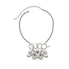 Gucci “GUCCY” Crystal Necklace in Silver - Runway Catalog