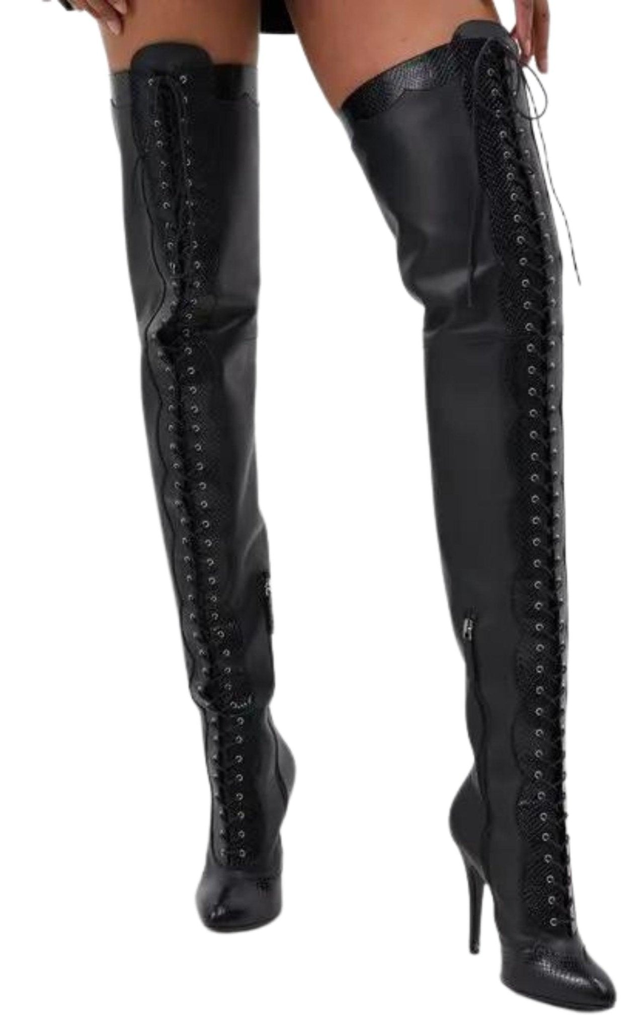 Gucci Harriet Leather Over The Knee Boots