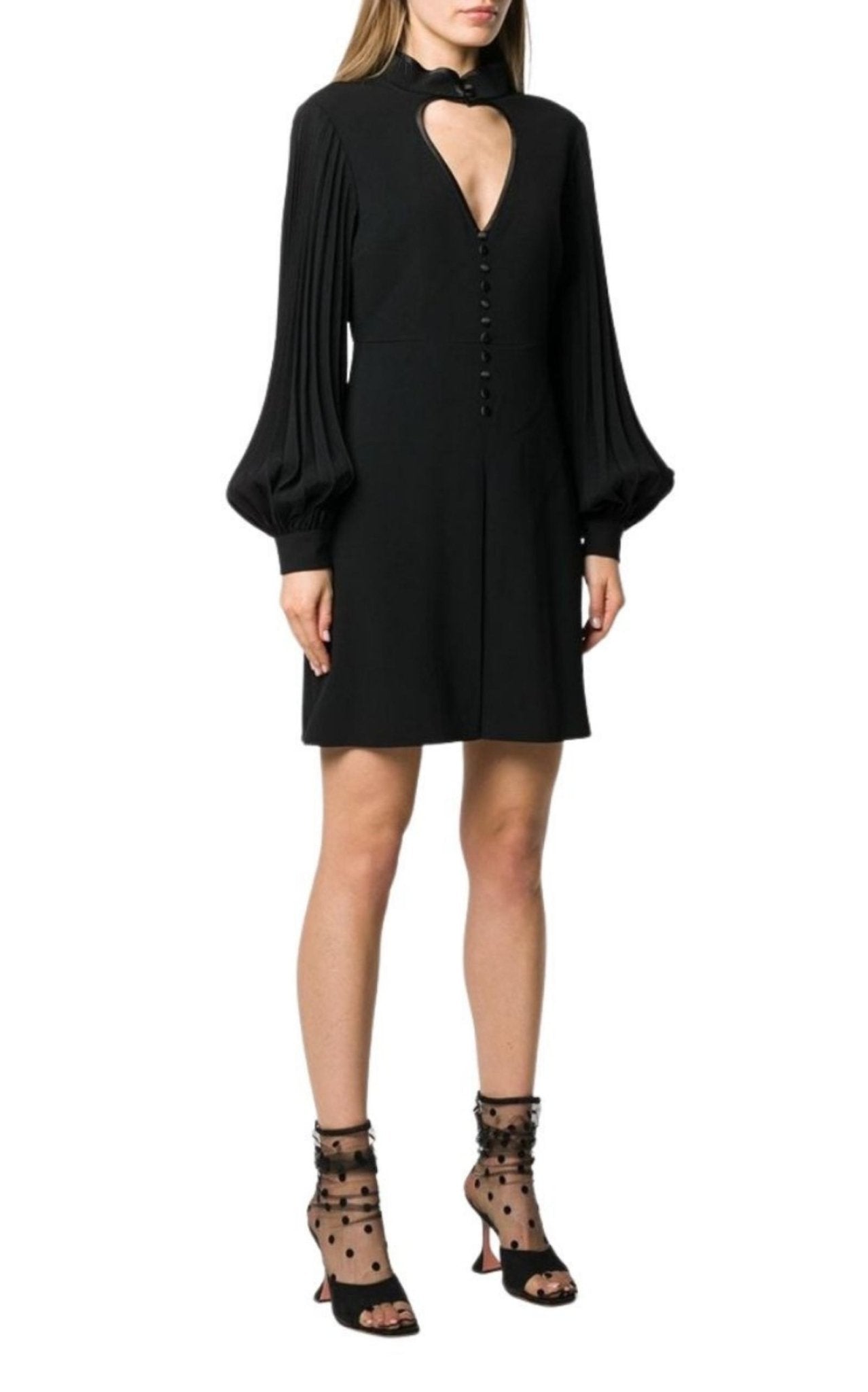 Gucci Heart Cutout Pleated Crepe Dress - Runway Catalog